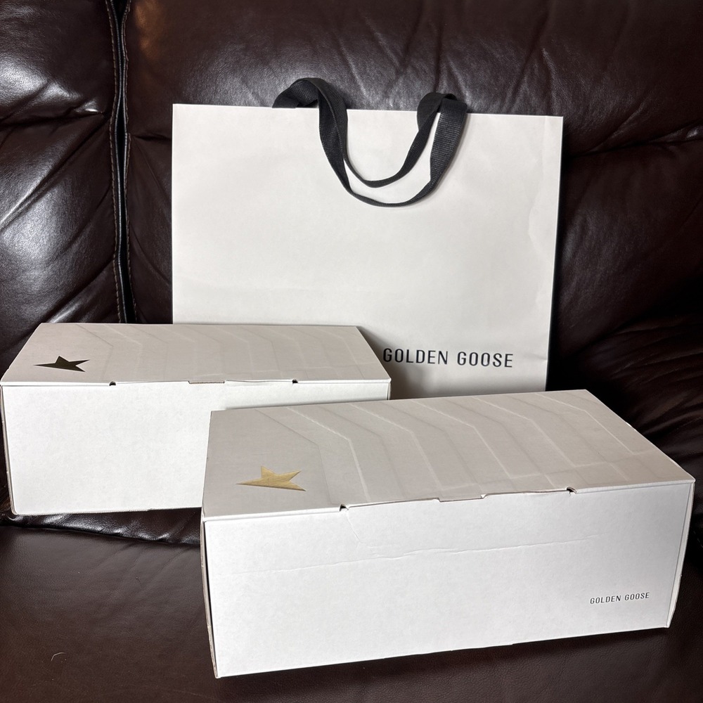 Empty Golden Goose Large Paper Shopping Bag & 2 Empty Shoe Boxes
